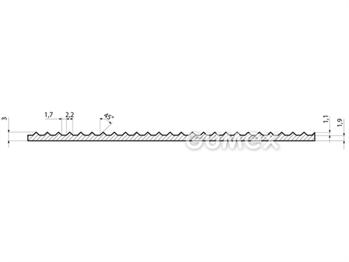 Gummiboden S 7, 3mm, Breite 1200mm, 80°ShA, SBR, gerillte Ausführung, -25°C/+80°C, grau, 